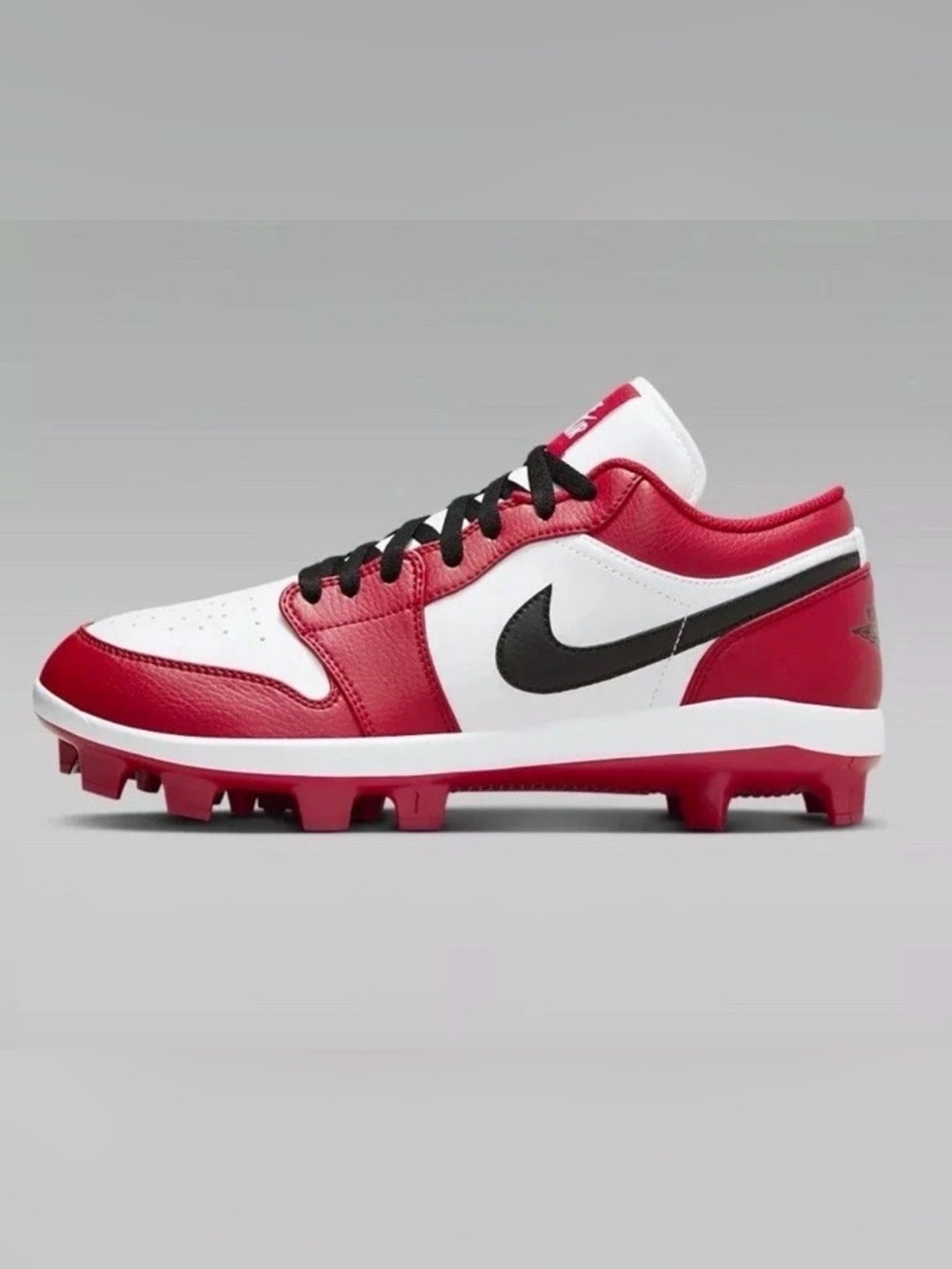 Air Jordan 1 Retro MCS Low Chicago Red White Black Baseball Cleats Size 11 BRED